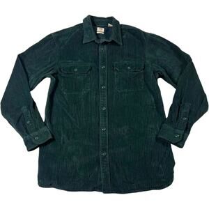 Levi’s Relaxed Fit Green Corduroy Button Up Shirt Men’s Medium Long Sleeve